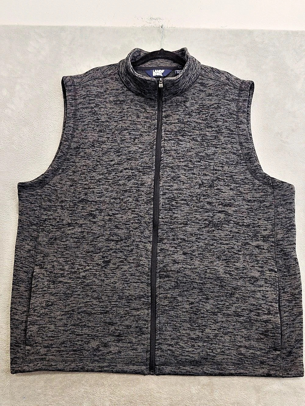 Lands' End Men's Vest Fleece Full Zip Vest Gray Vest XXLT